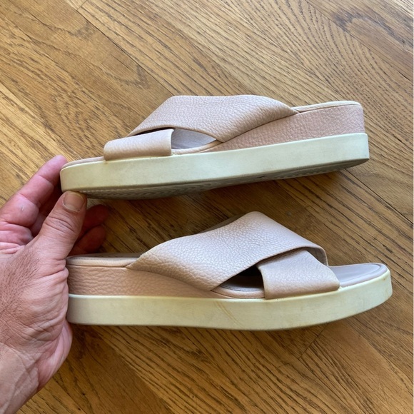 ECCO Touch Plateau Platform Criss Cross Slide Sandals Womens Sz 8 - Picture 4 of 11